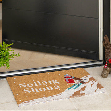 Christmas Robin Coir Doormat