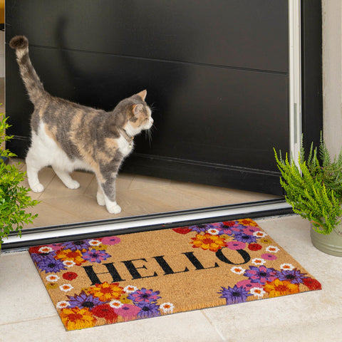 Floral Blooms Coir Doormat | Kukoon Rugs Online