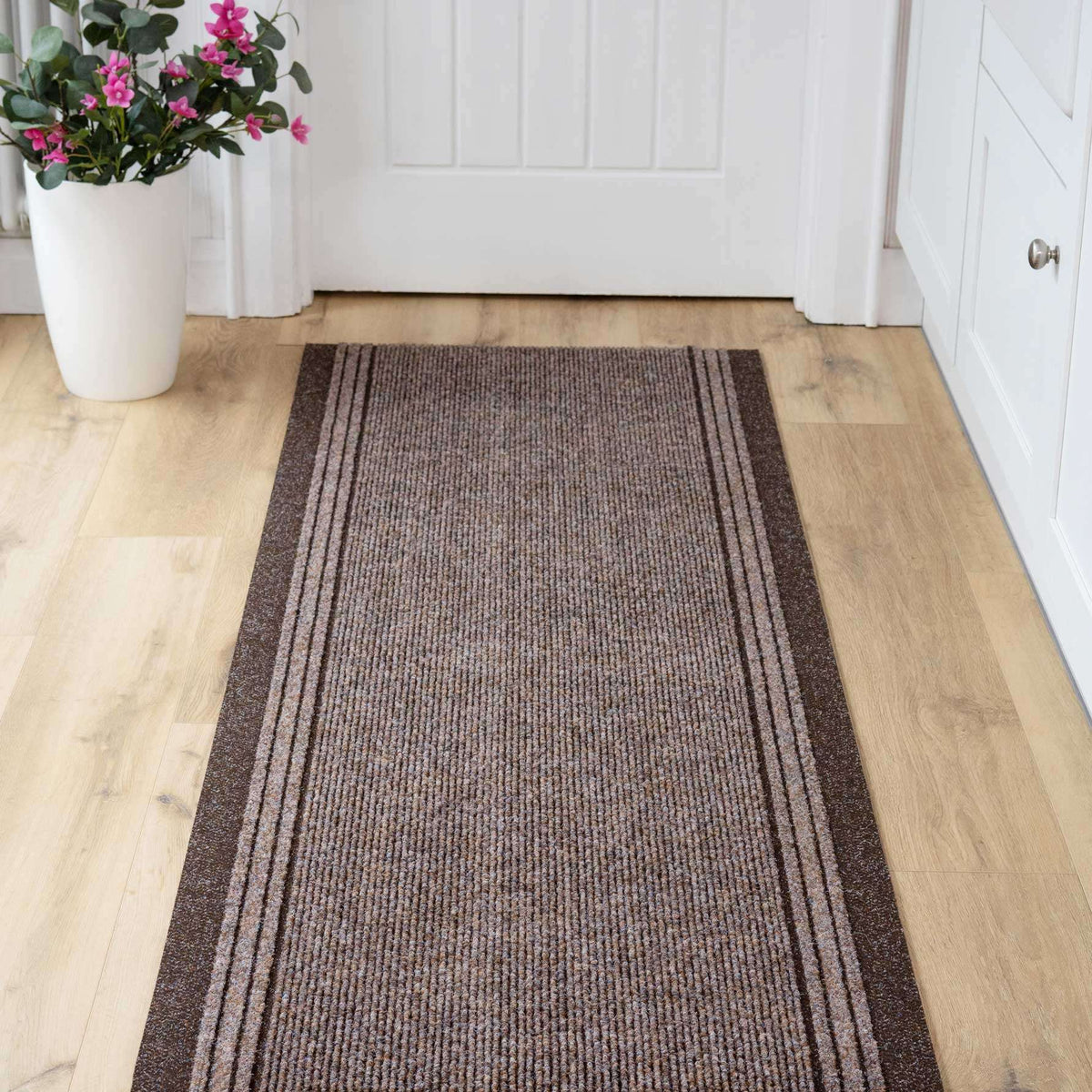 Brown Hard Wearing Runner Rugs
