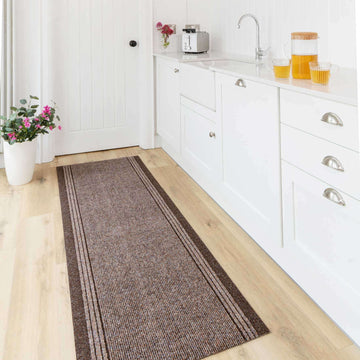 Brown Hard Wearing Runner Rugs 80cm Width