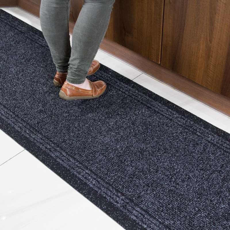 Dark Grey Hard Wearing Runner Rugs