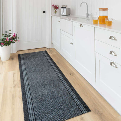 Grey Hard Wearing Runner Rugs