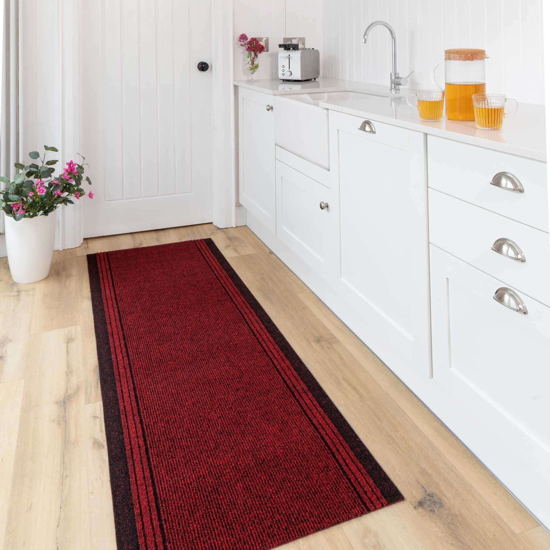 Red Hard Wearing Runner Rugs | Living Room Rugs | Kukoon Rugs Online
