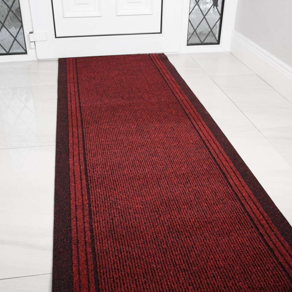 Red Hard Wearing Runner Rugs
