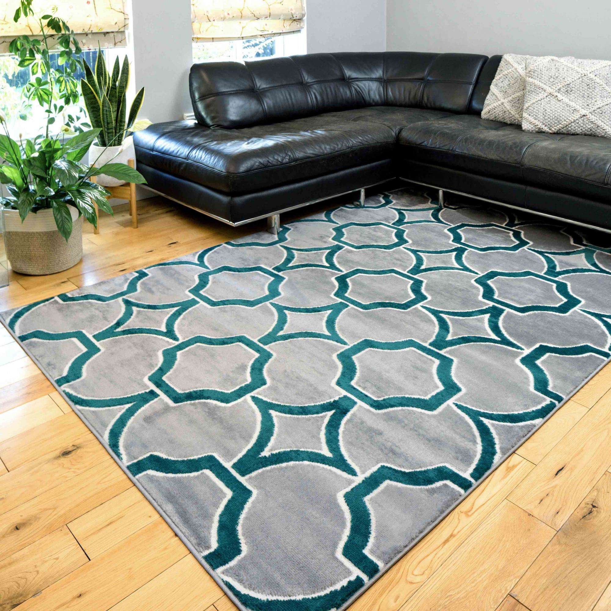 Modern Emerald Green Trellis Hall Runner Rugs
