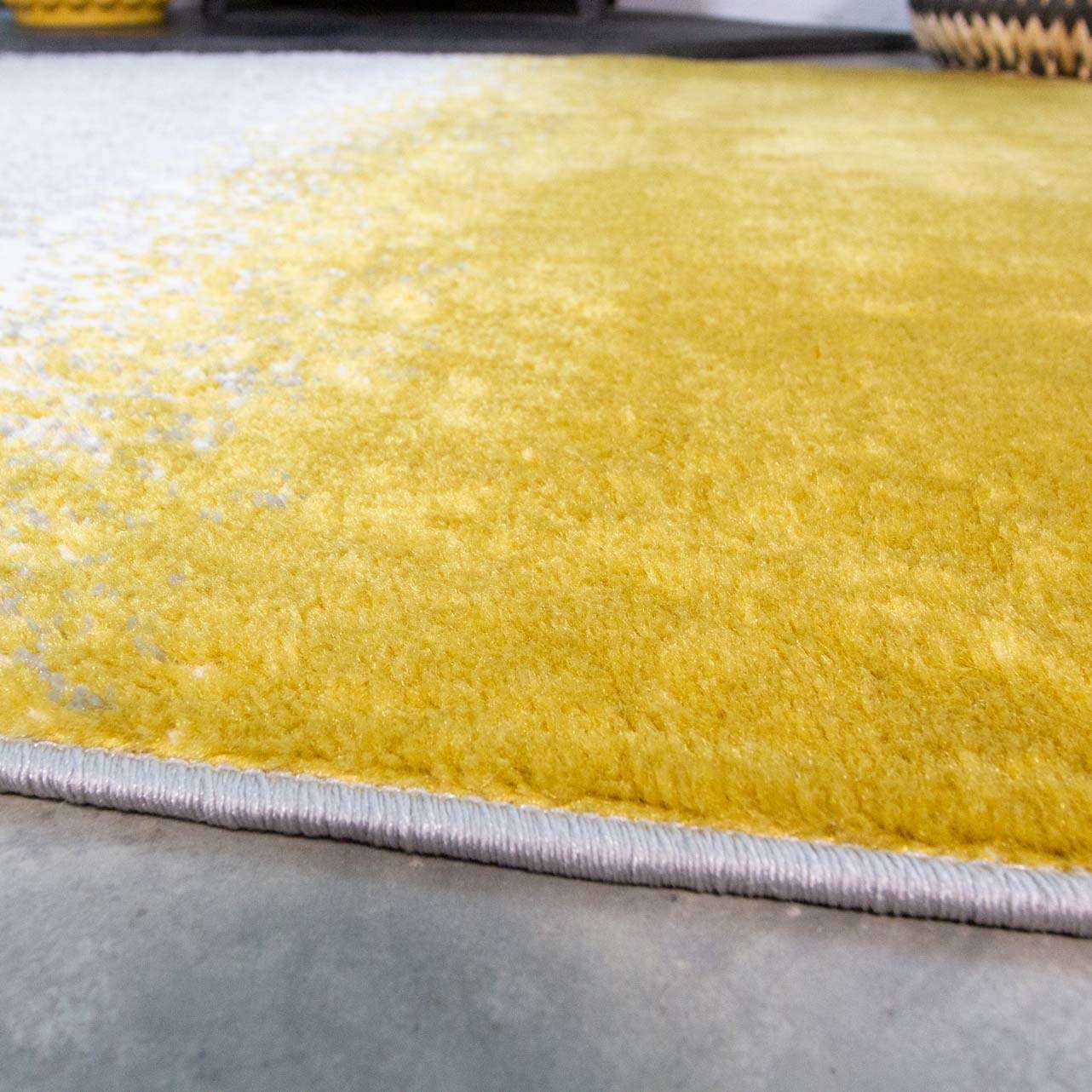 Modern Ochre Distressed Striped Runner Rug