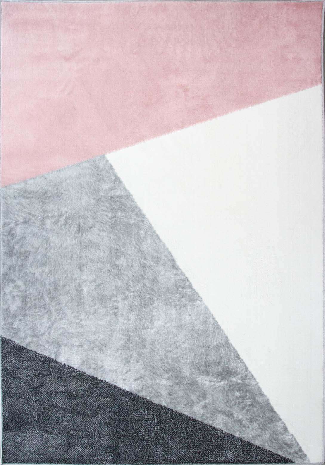 Pink Abstract Geometric Runner Rug
