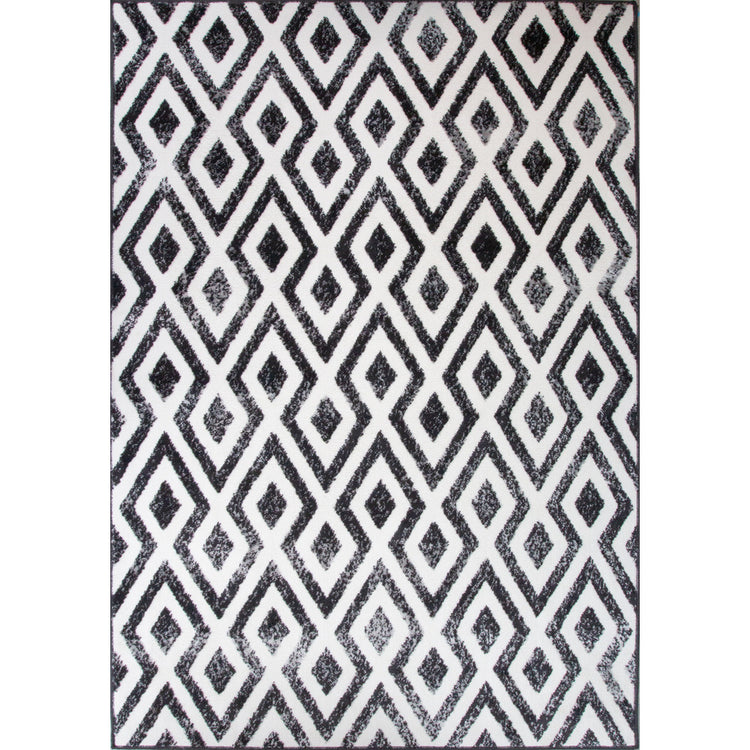 Geometric Black Ombre Living Room Rug