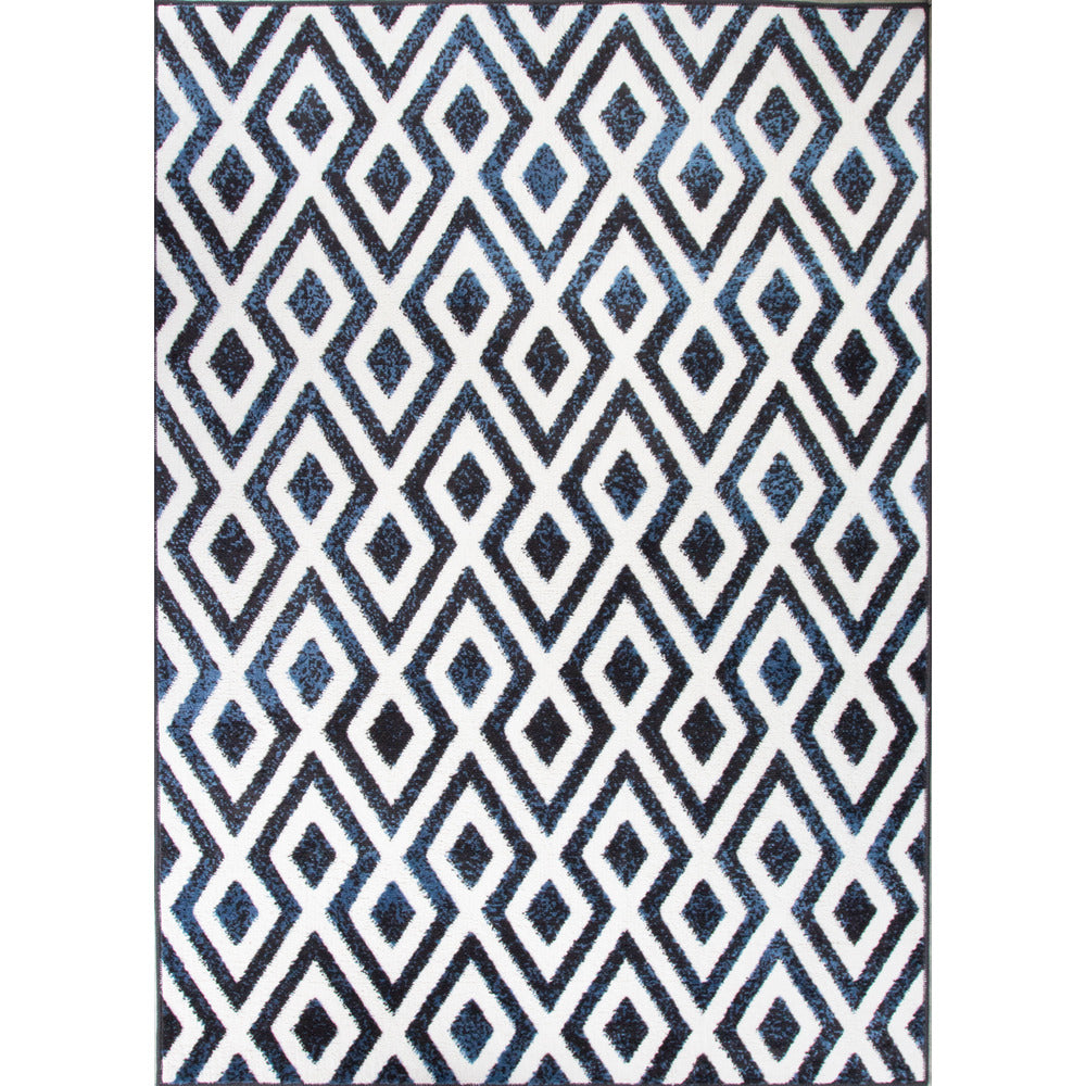 Geometric Blue Ombre Living Room Rug