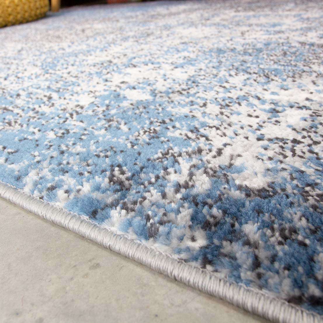 Modern Blue Abstract Distressed Living Room Rug | Living Room Rugs ...
