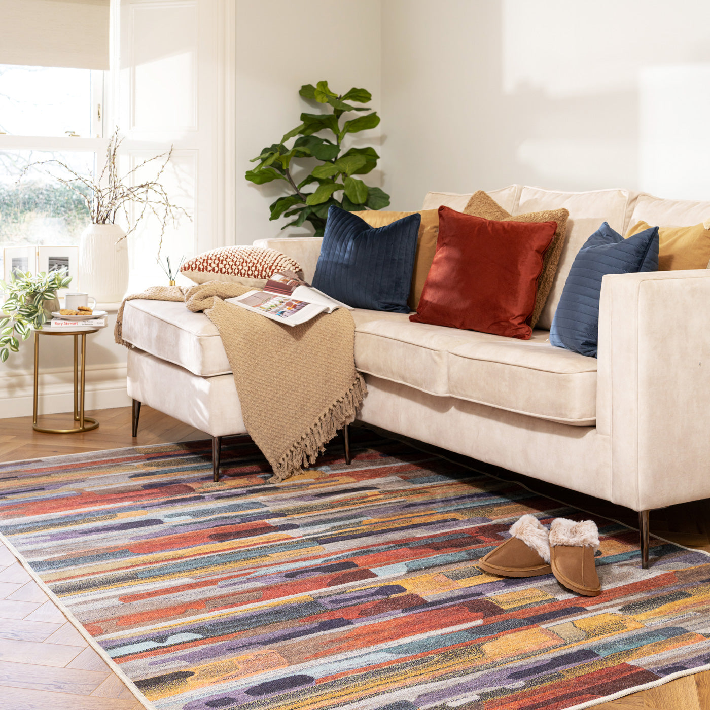 Washable Vibrant Abstract Rug - Blur