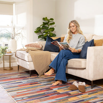 Washable Vibrant Abstract Rug - Blur