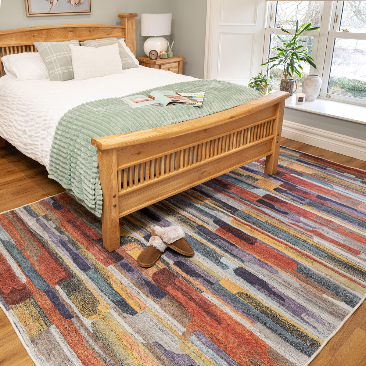 Washable Vibrant Abstract Rug - Blur