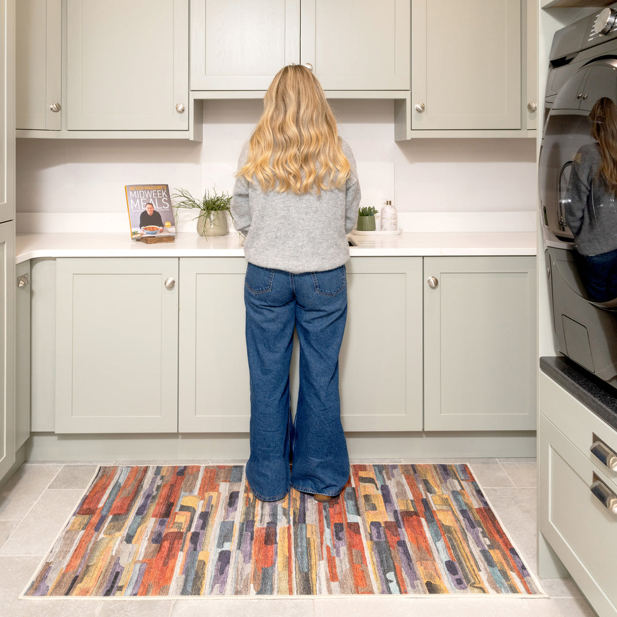 Washable Vibrant Abstract Rug - Blur