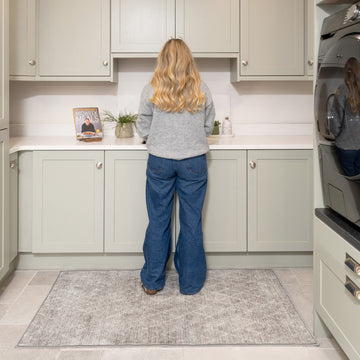Washable Grey Kitchen Mat - Brindle