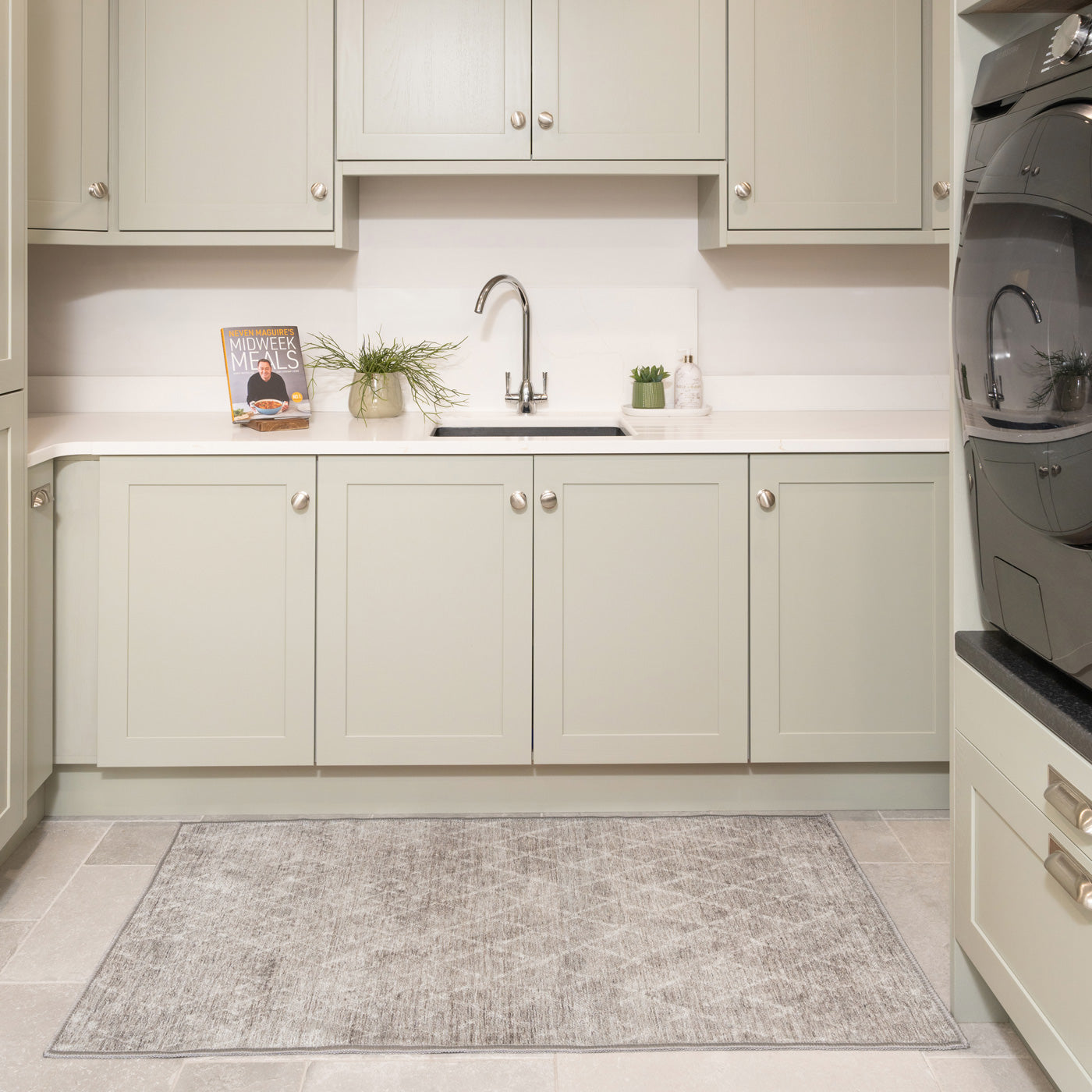 Washable Grey Kitchen Mat - Brindle