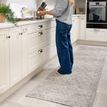 Washable Greige Berber Runner - Brindle