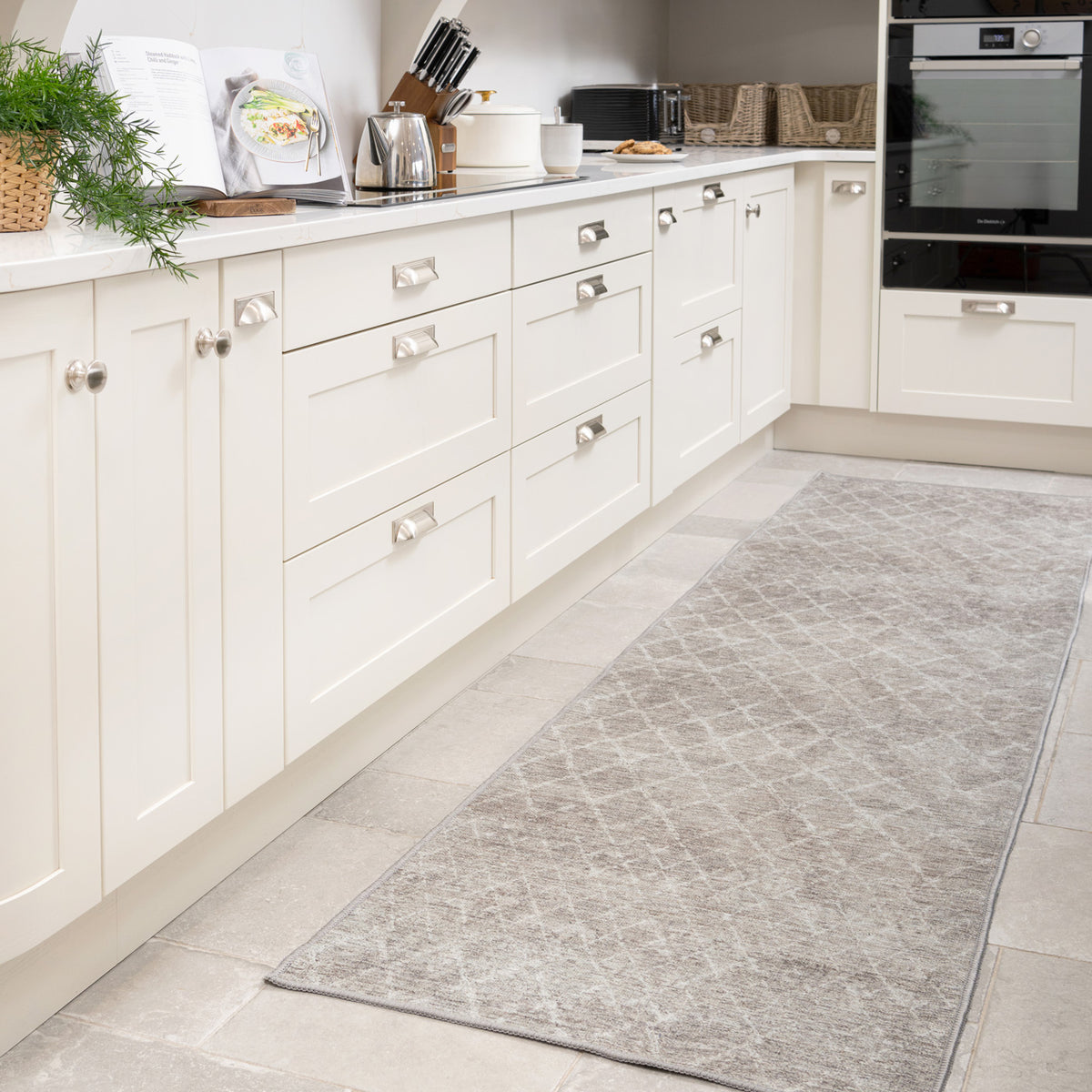 Washable Greige Berber Runner - Brindle