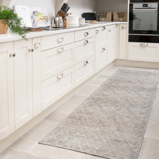 Washable Greige Berber Runner - Brindle