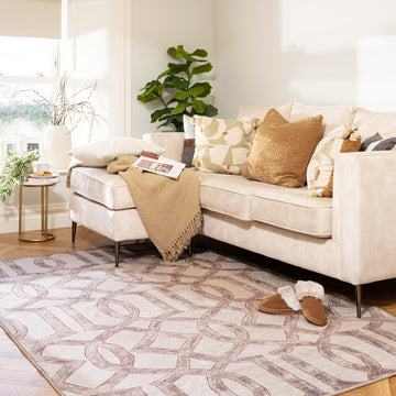 Washable Neutral Geometric Rug - Burrow