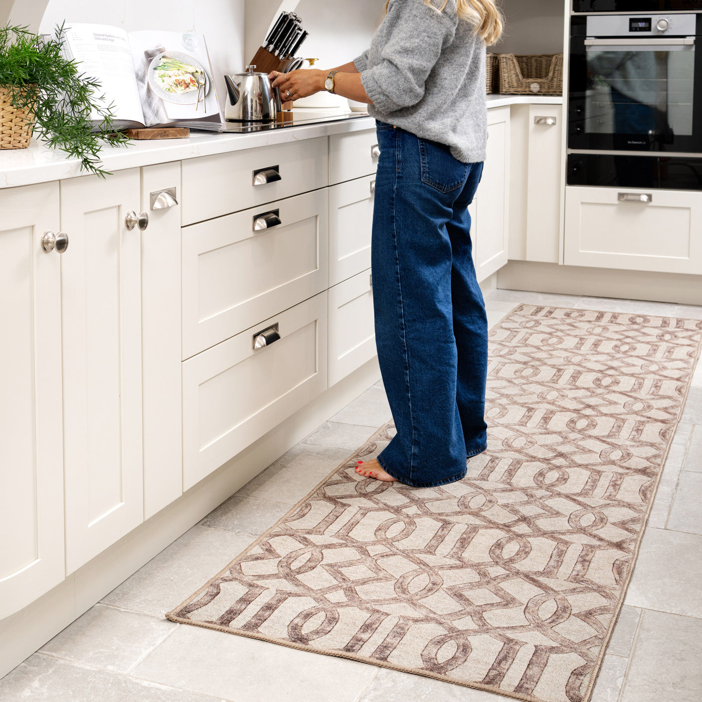 Washable Neutral Geometric Rug - Burrow