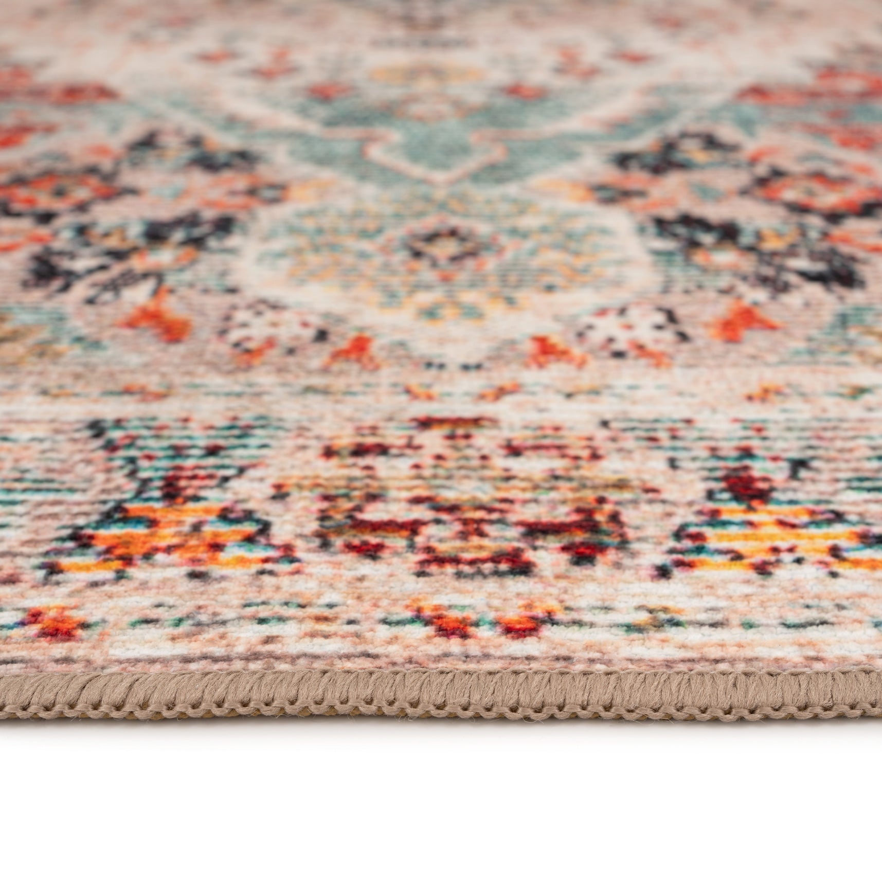 Traditional Medallion Washable Runner - Hue