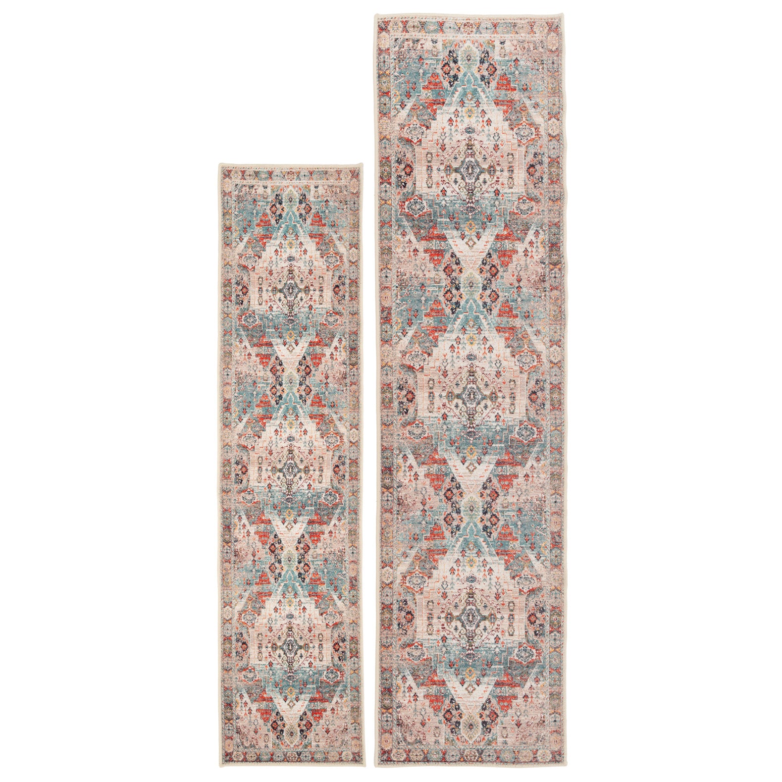 Traditional Medallion Washable Runner - Hue