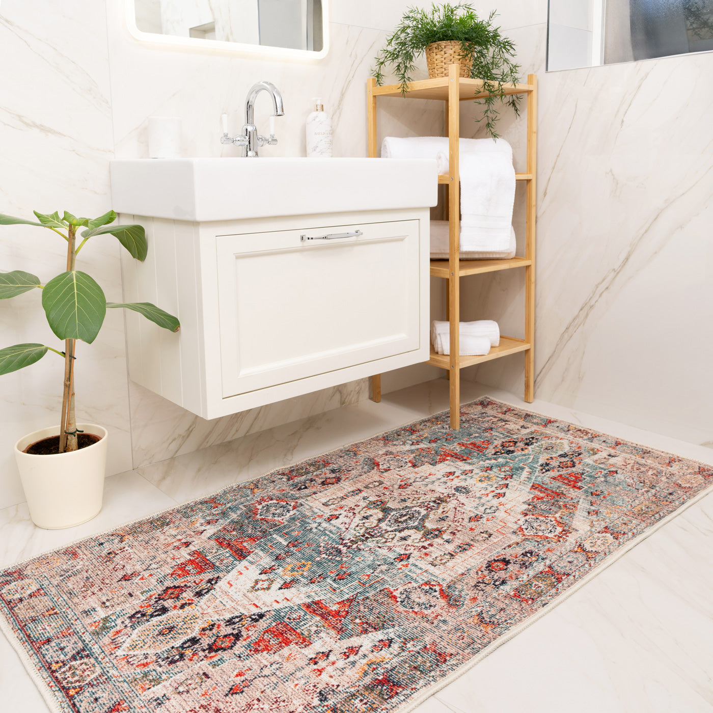 Traditional Medallion Washable Rug - Hue