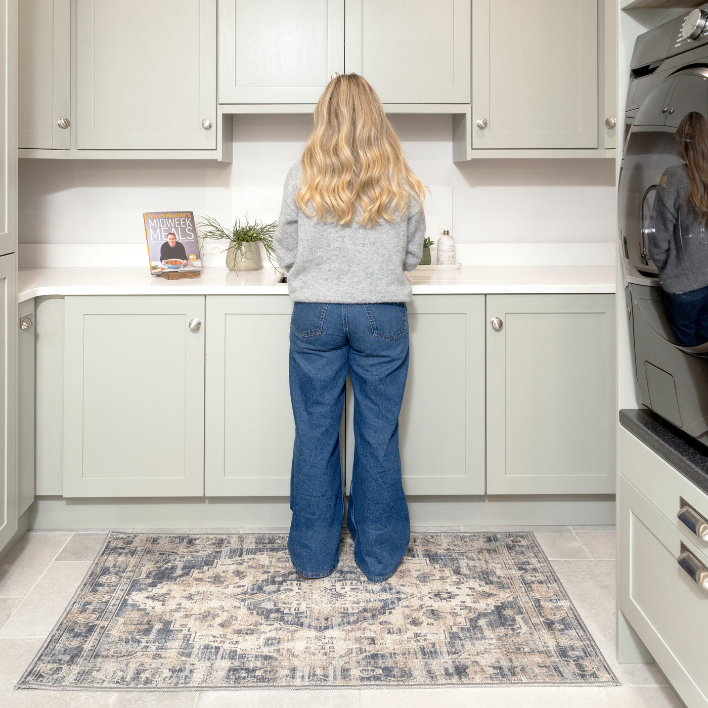 Washable Blue Kitchen Mat - Kith