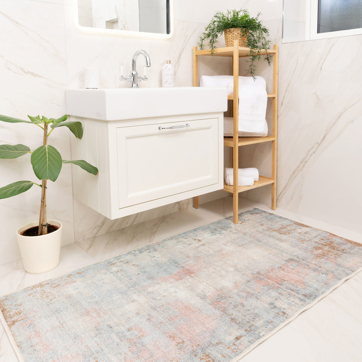 Washable Multicolour Abstract Rug - Lissy