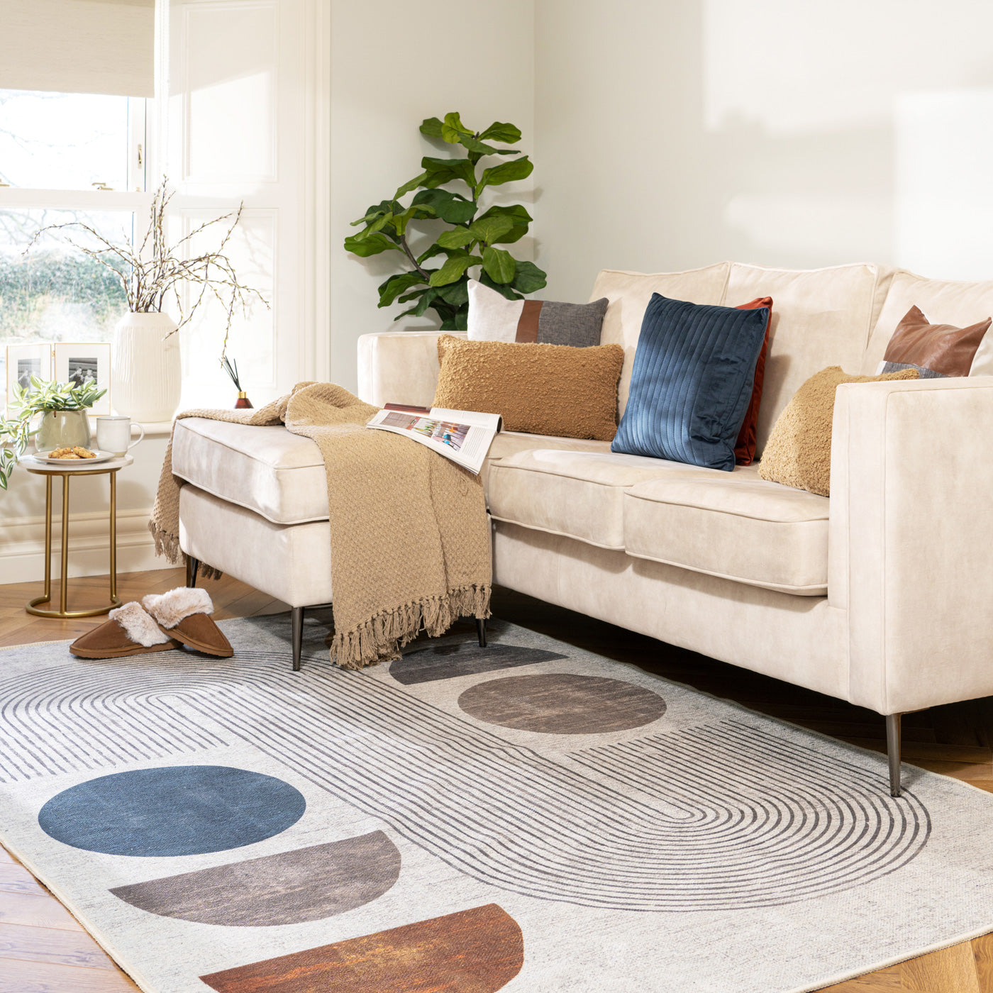 Washable Modern Wabi-Sabi Rug - Orb