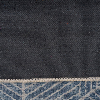 Washable Blue Geometric Rug - Plato