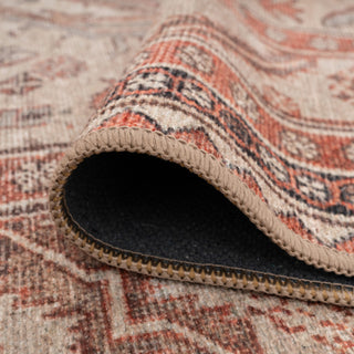 Distressed Terracotta Washable Rustic Rug - Rowe