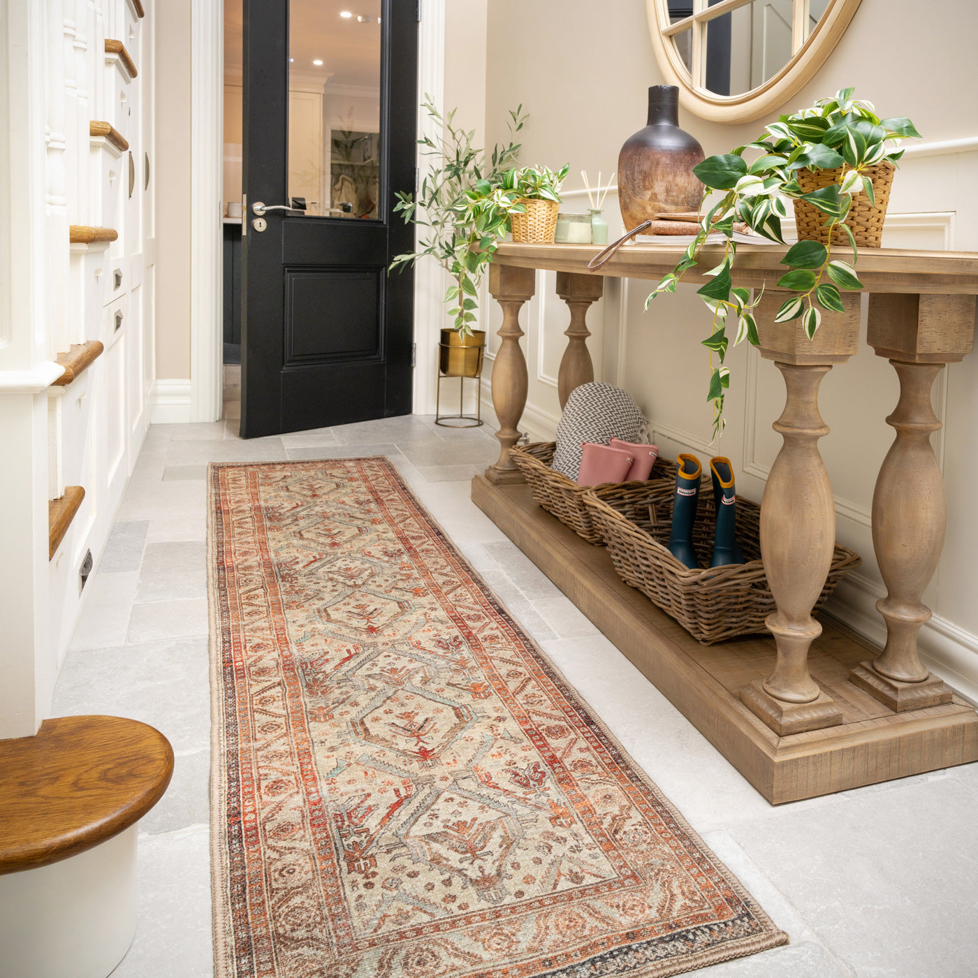 Distressed Terracotta Washable Runner - Rowe