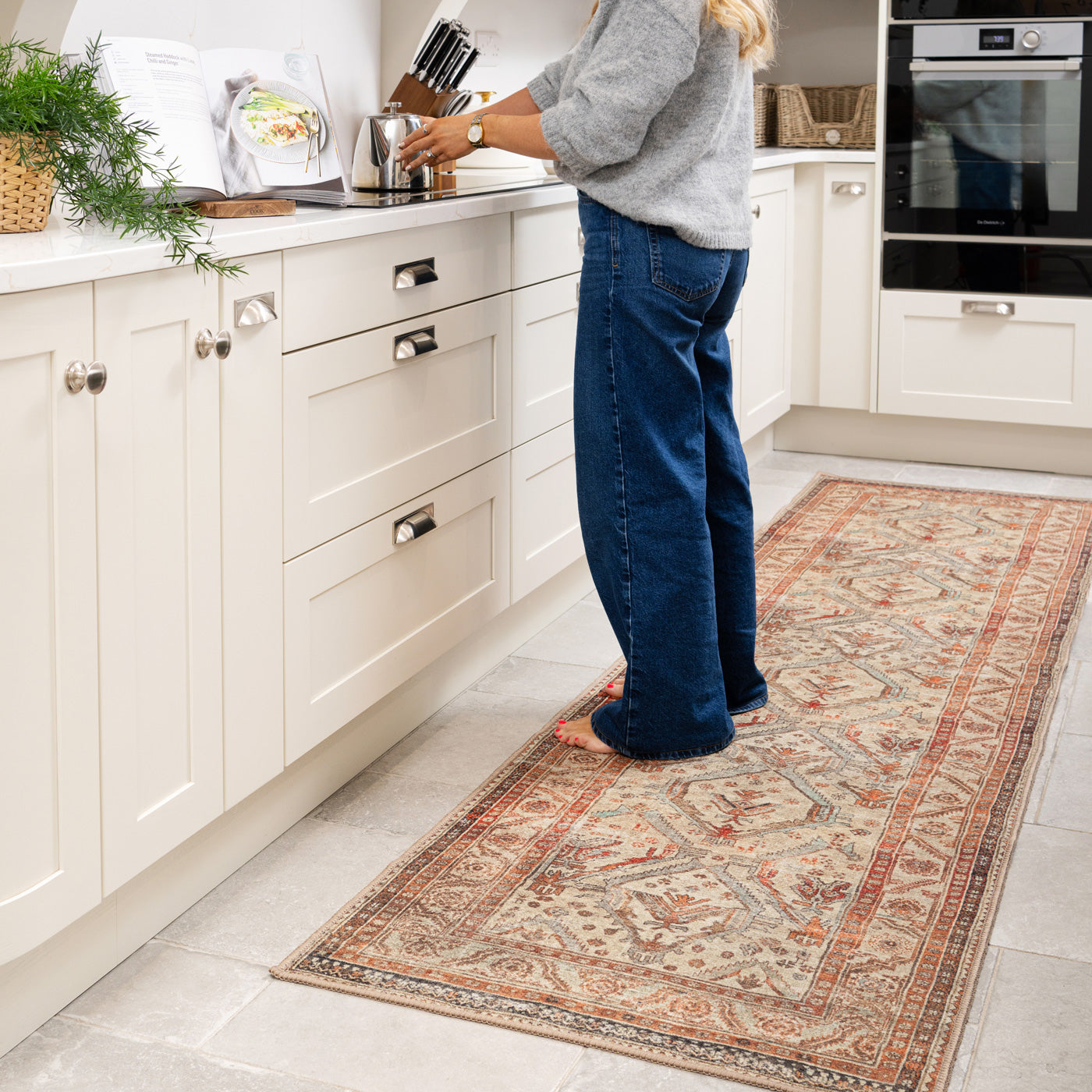 Distressed Terracotta Washable Runner - Rowe