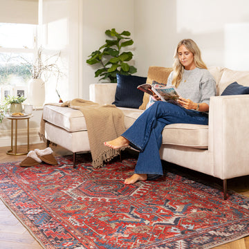 Washable Red Kazak Style Rug - Rudd