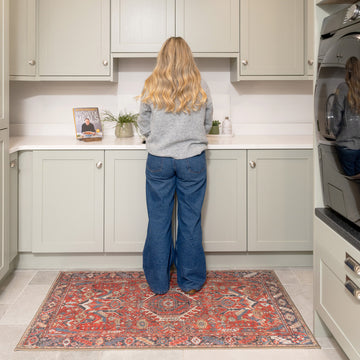 Washable Red Kitchen Mat - Rudd