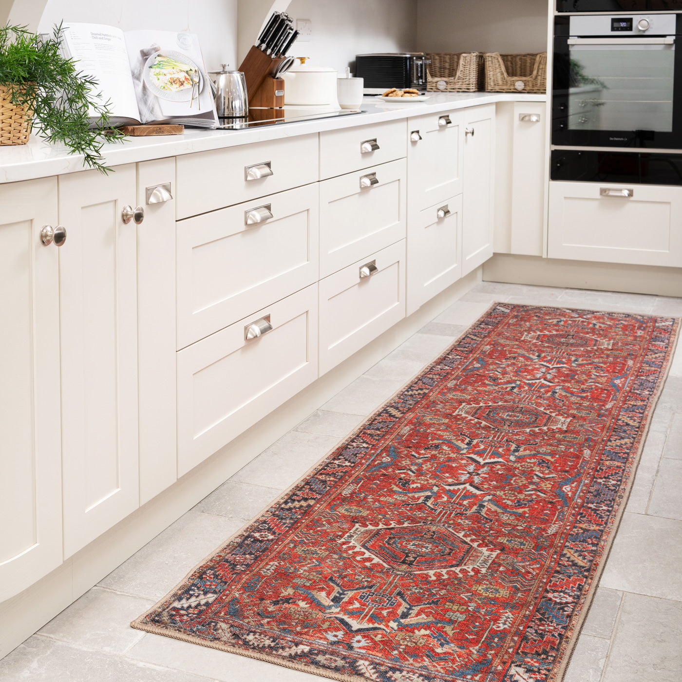 Washable Red Kazak Style Runner - Rudd
