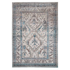 Vintage Greige Teal Washable Rug - Saxe