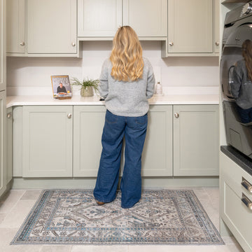 Washable Teal Kitchen Mat - Saxe