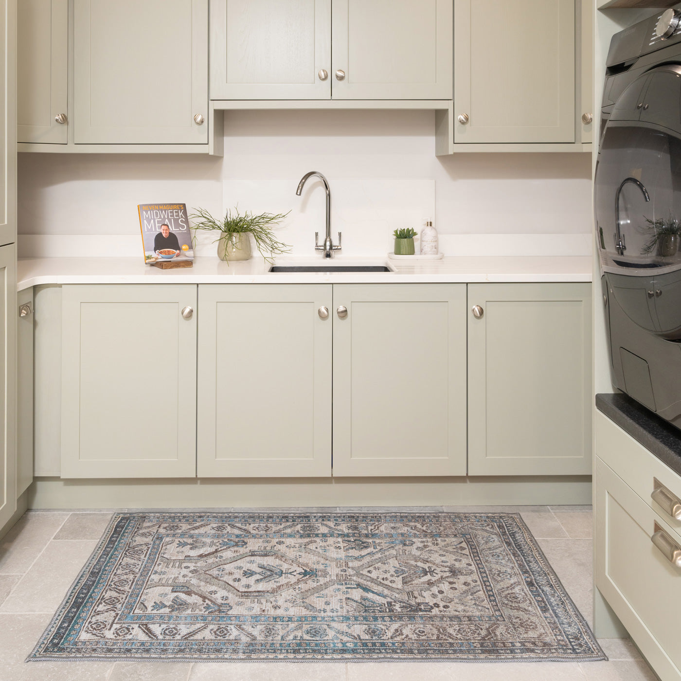 Washable Teal Kitchen Mat - Saxe