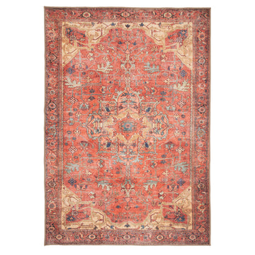 Kashan Washable Terracotta Rug - Viv