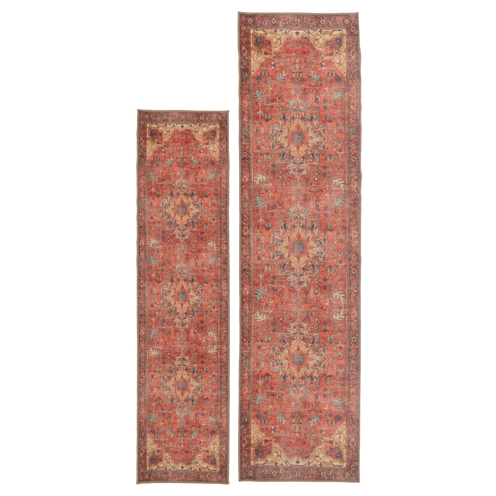 Kashan Washable Terracotta Runner - Viv – Kukoon Rugs Online