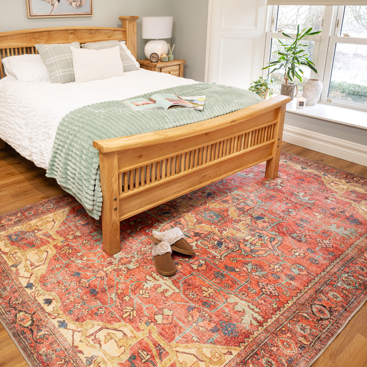 Kashan Washable Terracotta Rug - Viv – Kukoon Rugs Online