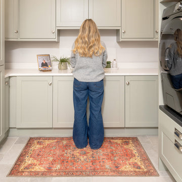 Washable Red Kitchen Mat - Viv