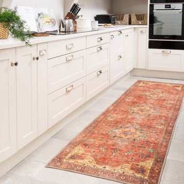 Kashan Washable Terracotta Runner - Viv