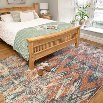 Washable Multicolour Zig Zag Rug - Ziggy