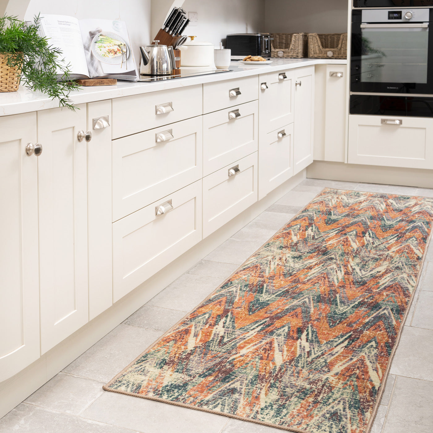 Washable Multicolour Zig Zag Runner - Ziggy