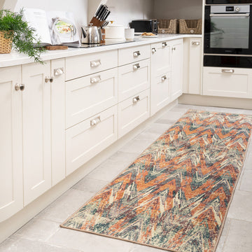Washable Multicolour Zig Zag Runner - Ziggy