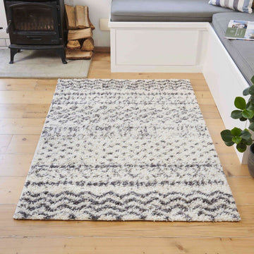 Cream Scandi Nordic Shaggy Runner Rug